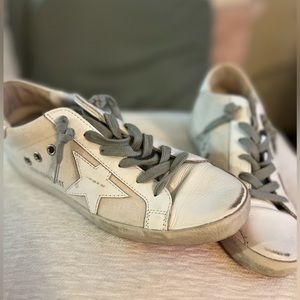 Authentic Golden Goose Superstar! Cream Canvas with Hot Pink Soles